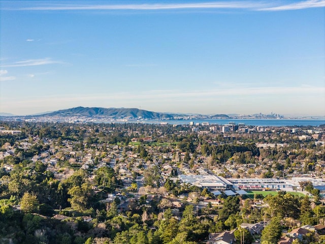 drone / aerial view with a mountain view