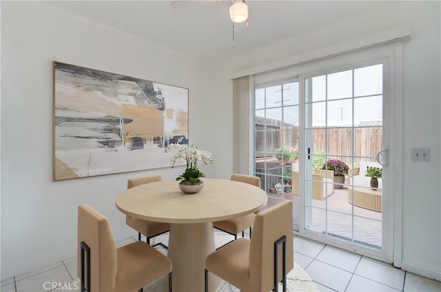 view of tiled dining area