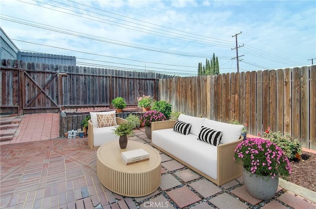 view of patio featuring outdoor lounge area