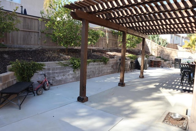 view of patio / terrace with a pergola