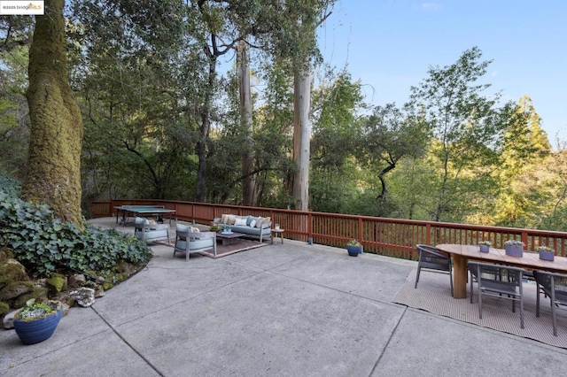 view of patio with an outdoor hangout area