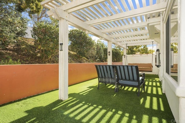 exterior space featuring a pergola