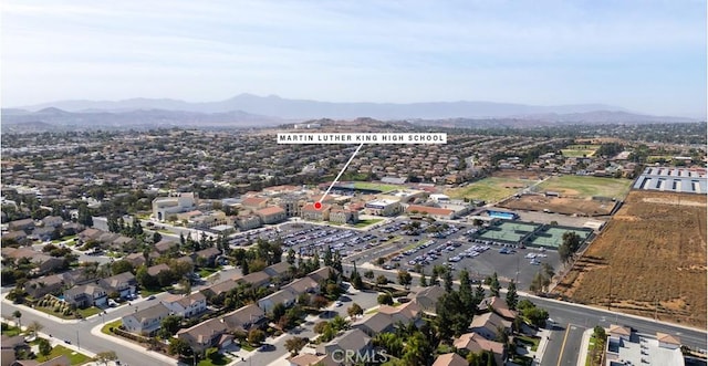 aerial view featuring a mountain view