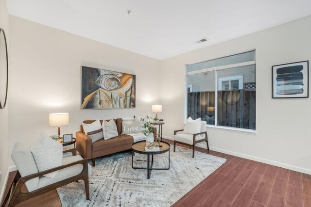 living room featuring hardwood / wood-style floors