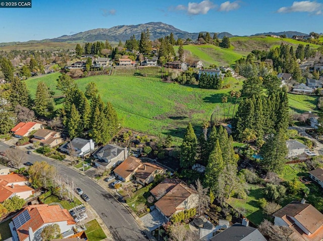 bird's eye view featuring a mountain view