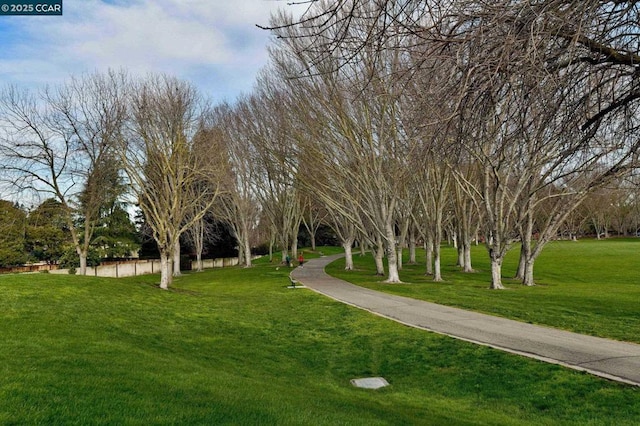 view of home's community featuring a lawn