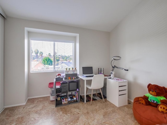 home office featuring baseboards