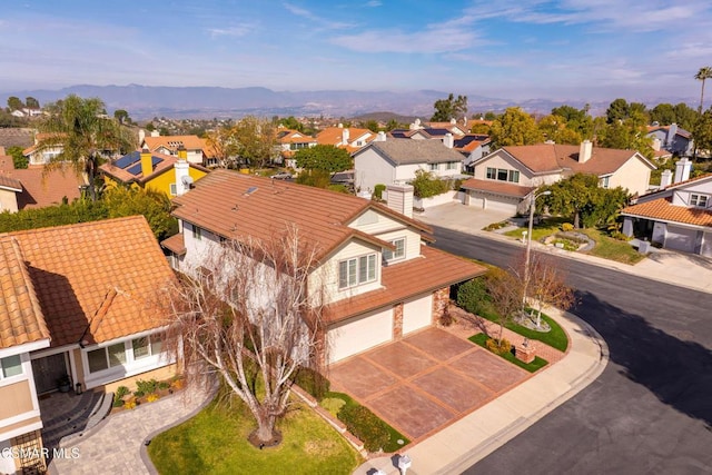 bird's eye view featuring a mountain view