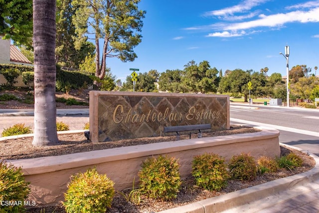 view of community sign