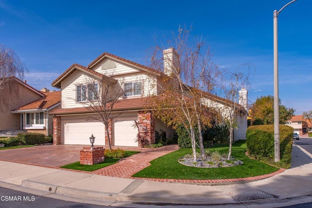 view of front property with a garage