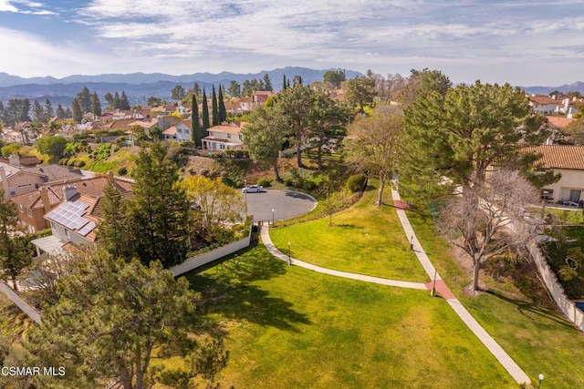 aerial view with a mountain view