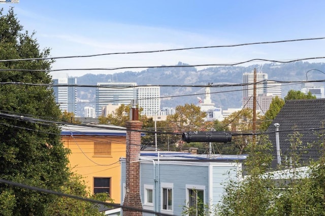 exterior space featuring a mountain view