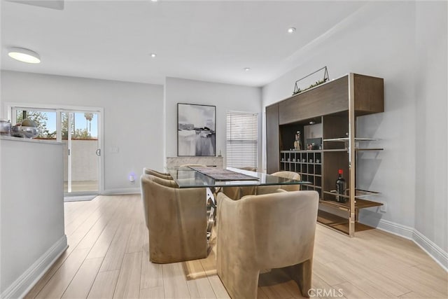 dining area featuring light hardwood / wood-style flooring