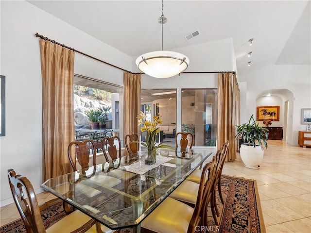 dining room featuring light tile patterned floors