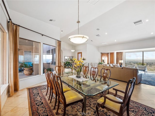 view of tiled dining room