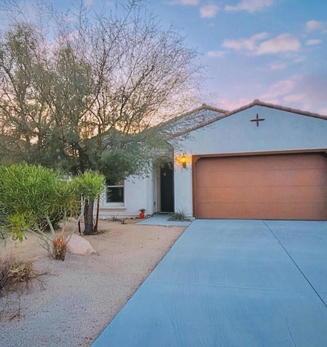 view of front of house with a garage