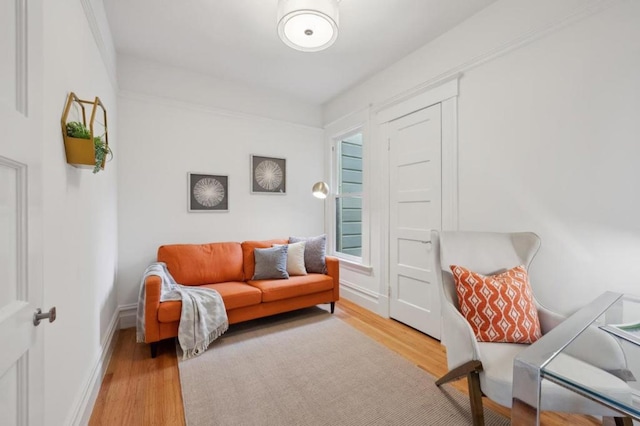 living area featuring light hardwood / wood-style floors