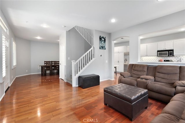 living room featuring hardwood / wood-style floors