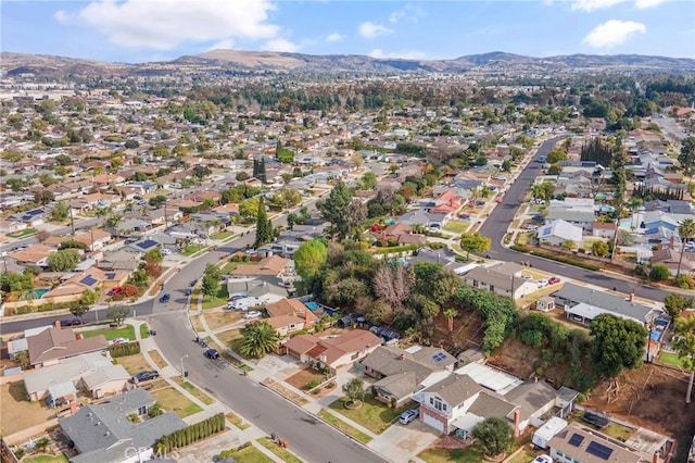 drone / aerial view with a mountain view