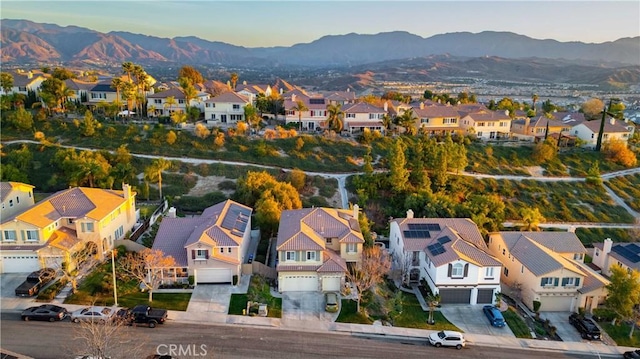 bird's eye view with a mountain view