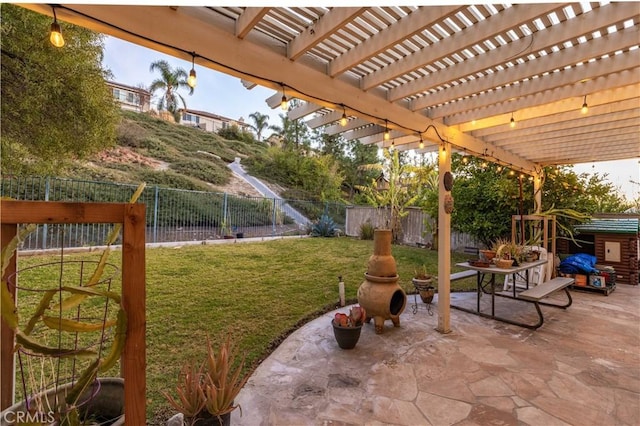 view of patio / terrace with a pergola