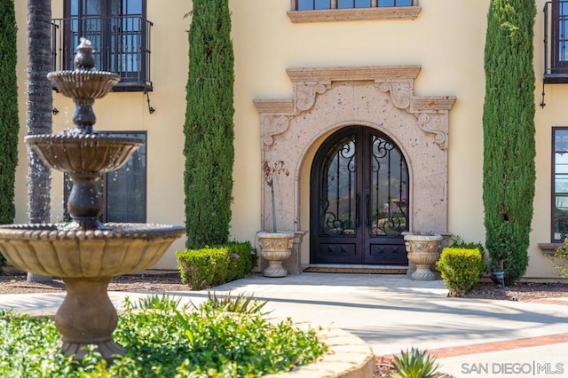 doorway to property with french doors