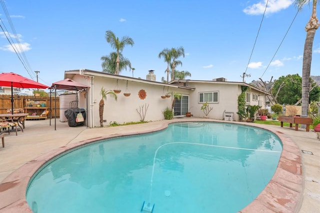 view of pool with a gazebo and a patio area