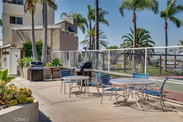 view of patio / terrace with a grill