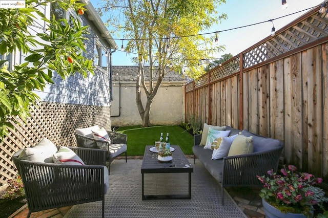 view of patio with outdoor lounge area