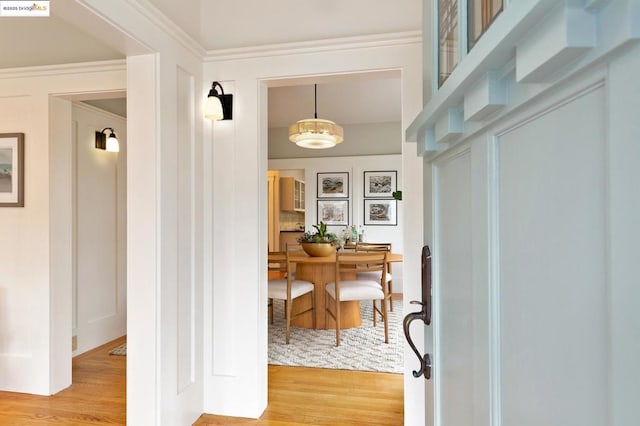 interior space with hardwood / wood-style floors