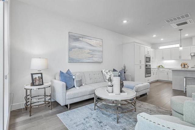 living room featuring hardwood / wood-style floors