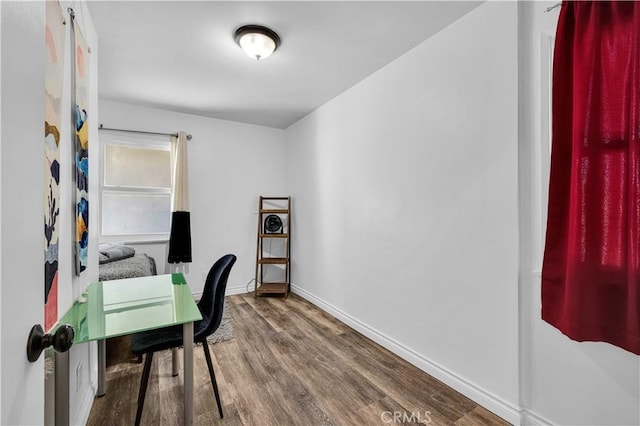 office featuring hardwood / wood-style floors