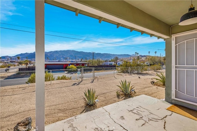 exterior space with a mountain view