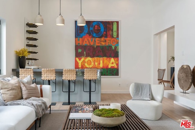 living room featuring hardwood / wood-style flooring