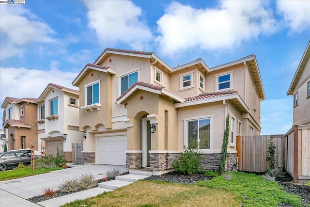 view of front of home with a garage