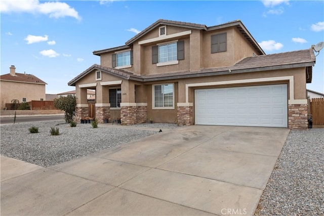 view of front of property featuring a garage