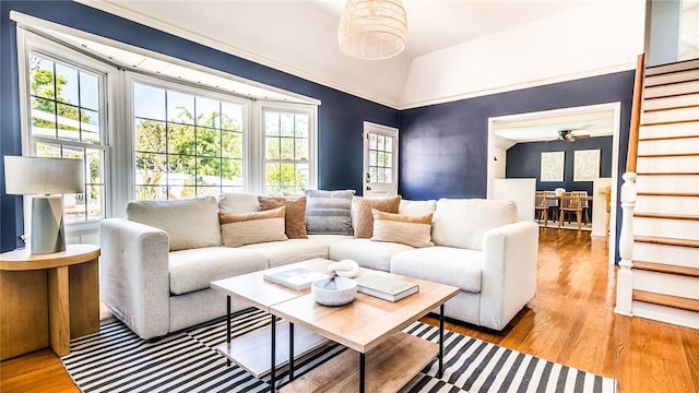 living room with light wood-type flooring