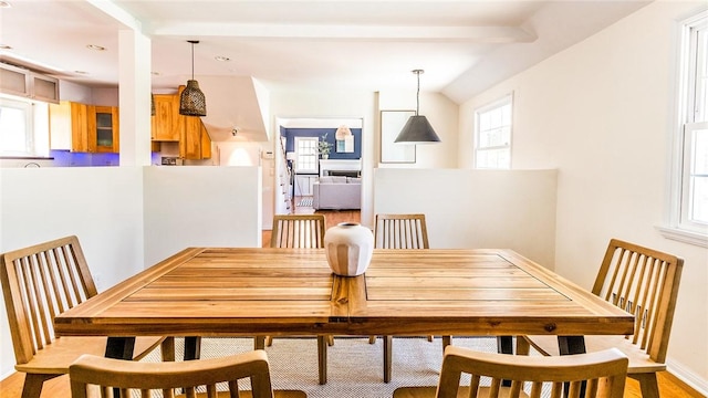 dining area featuring light hardwood / wood-style floors