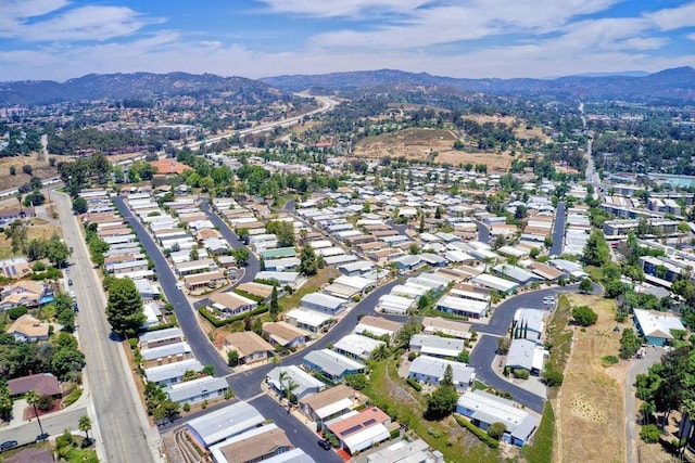 bird's eye view featuring a mountain view