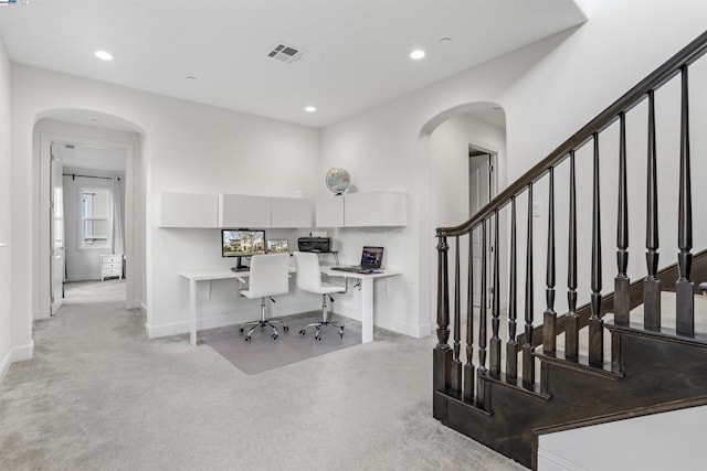 view of carpeted office