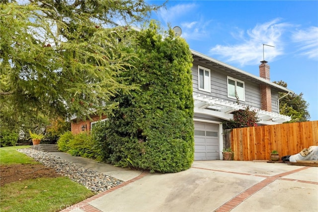 view of front of house with a garage