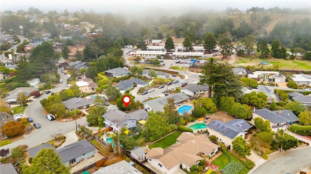 aerial view with a residential view