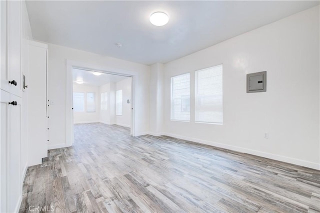 121/2 25th Pl, Venice, CA 90291 - unfurnished room with light wood-style floors, healthy amount of natural light, baseboards, and electric panel