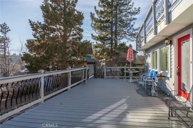 view of wooden deck