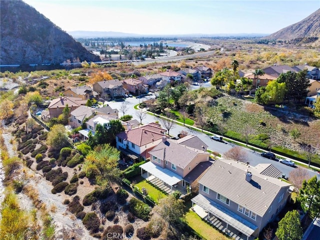 drone / aerial view with a mountain view