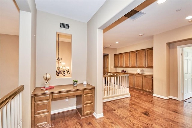 hall featuring hardwood / wood-style floors