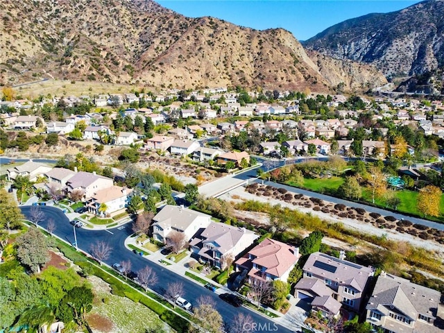 aerial view with a mountain view