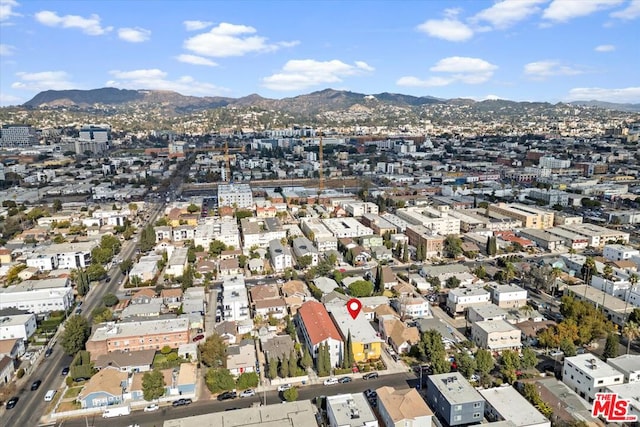 bird's eye view featuring a mountain view