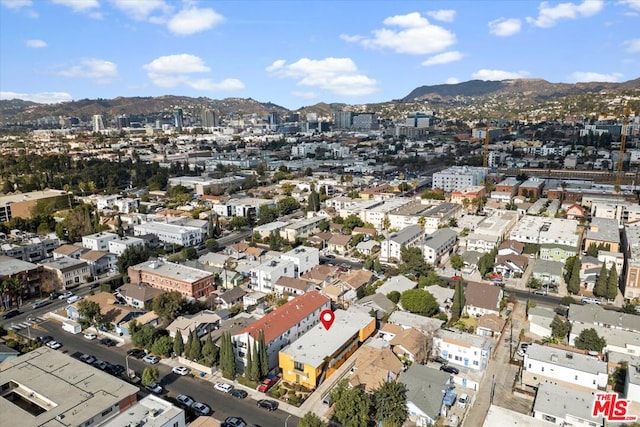 bird's eye view featuring a mountain view