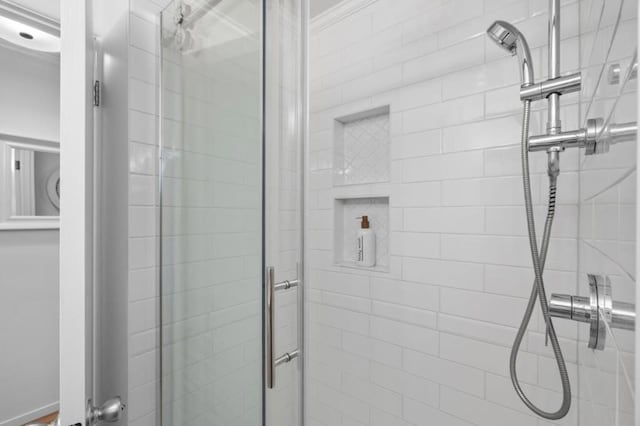 bathroom featuring walk in shower